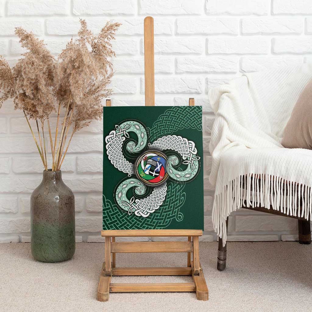 Six Celtic Countries Heritage Canvas Wall Art Green Celtic Knot Triskelion - Wonder Print Shop