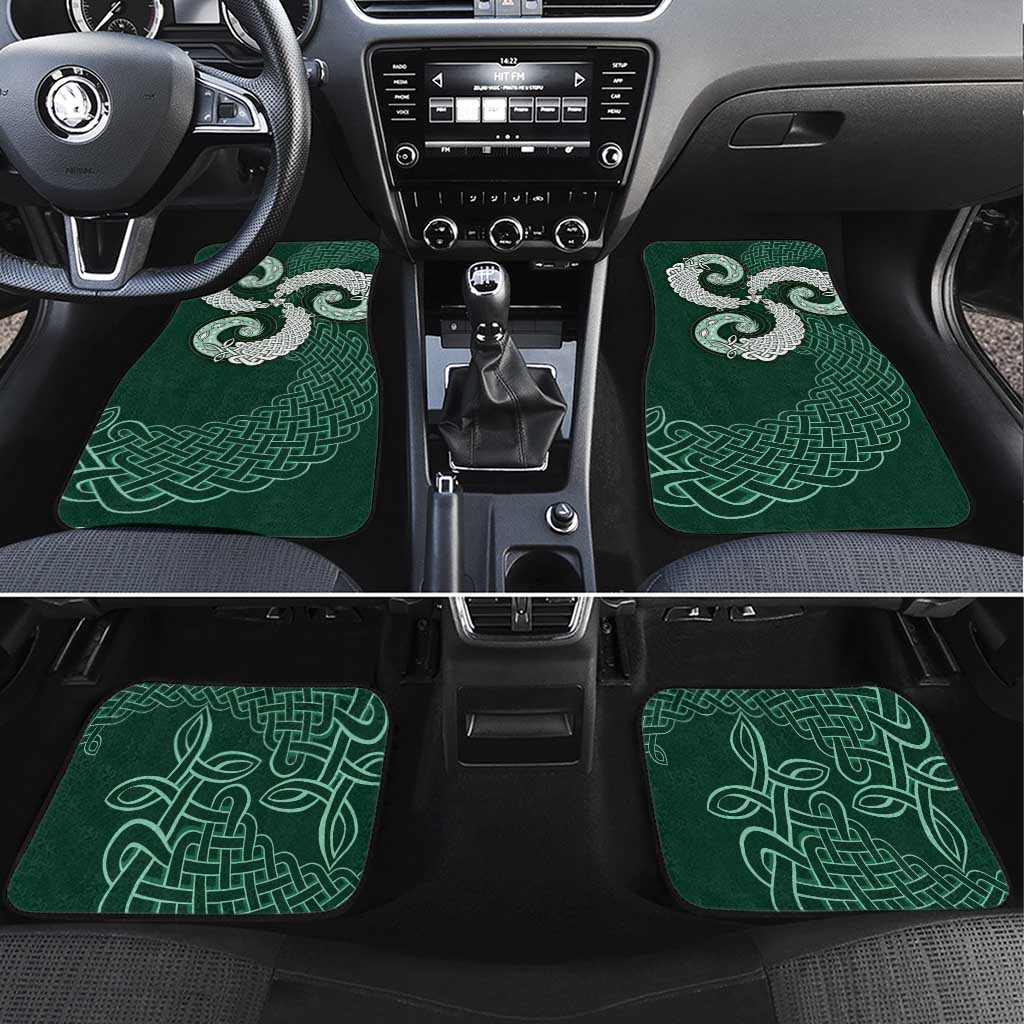 Six Celtic Countries Heritage Car Mats Green Celtic Knot Triskelion - Wonder Print Shop