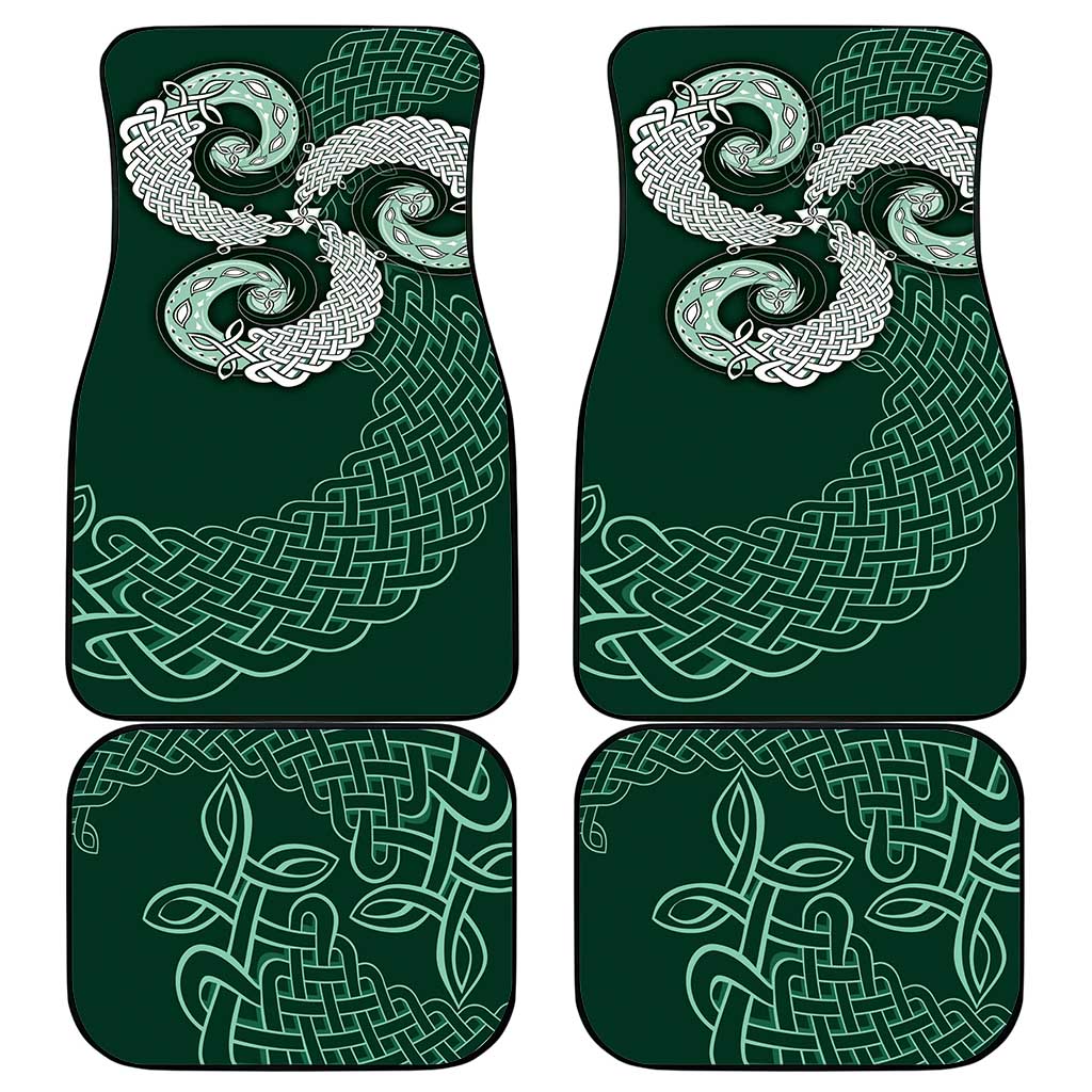 Six Celtic Countries Heritage Car Mats Green Celtic Knot Triskelion - Wonder Print Shop