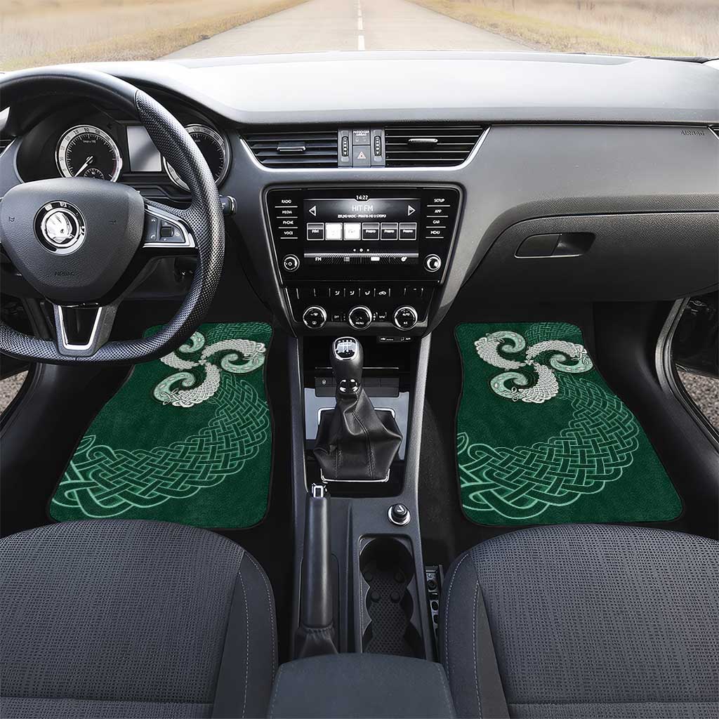 Six Celtic Countries Heritage Car Mats Green Celtic Knot Triskelion - Wonder Print Shop