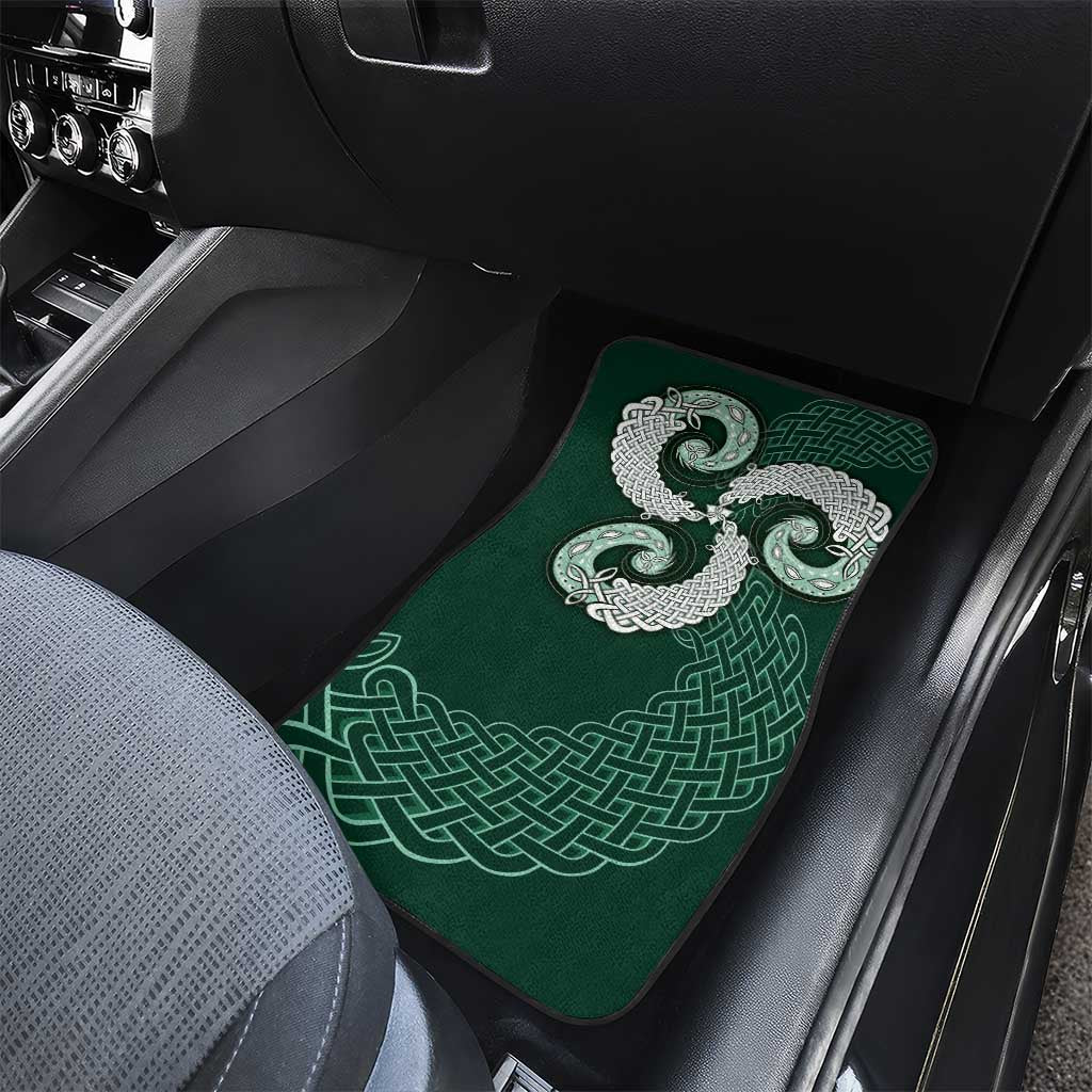 Six Celtic Countries Heritage Car Mats Green Celtic Knot Triskelion - Wonder Print Shop