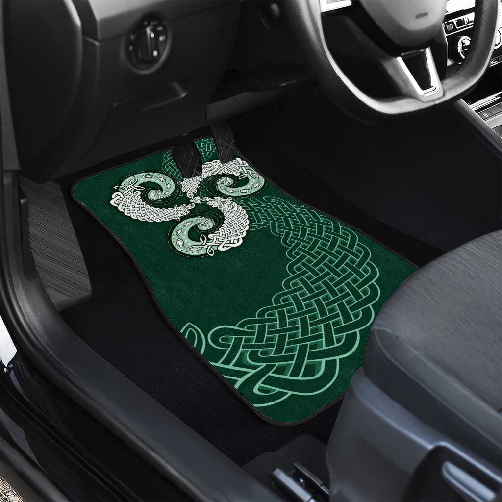 Six Celtic Countries Heritage Car Mats Green Celtic Knot Triskelion - Wonder Print Shop
