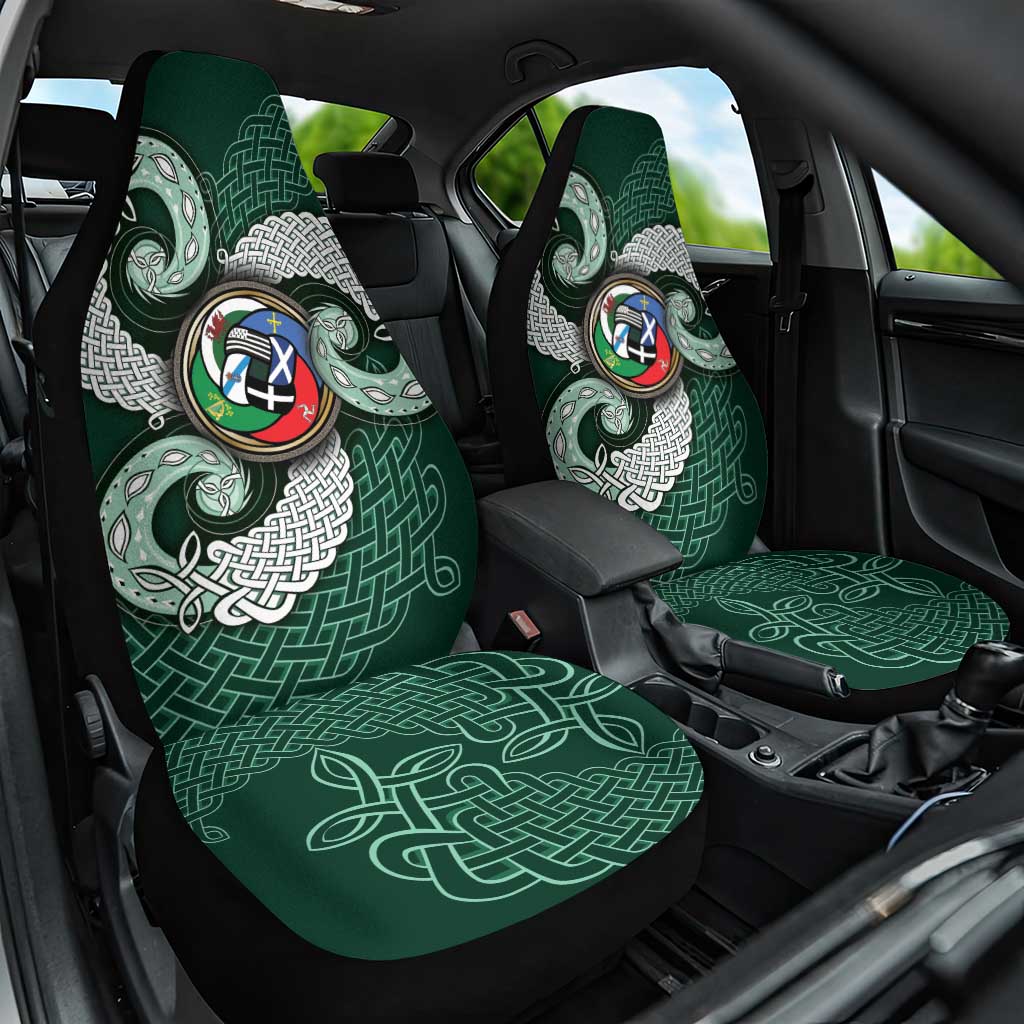 Six Celtic Countries Heritage Car Seat Cover Green Celtic Knot Triskelion - Wonder Print Shop