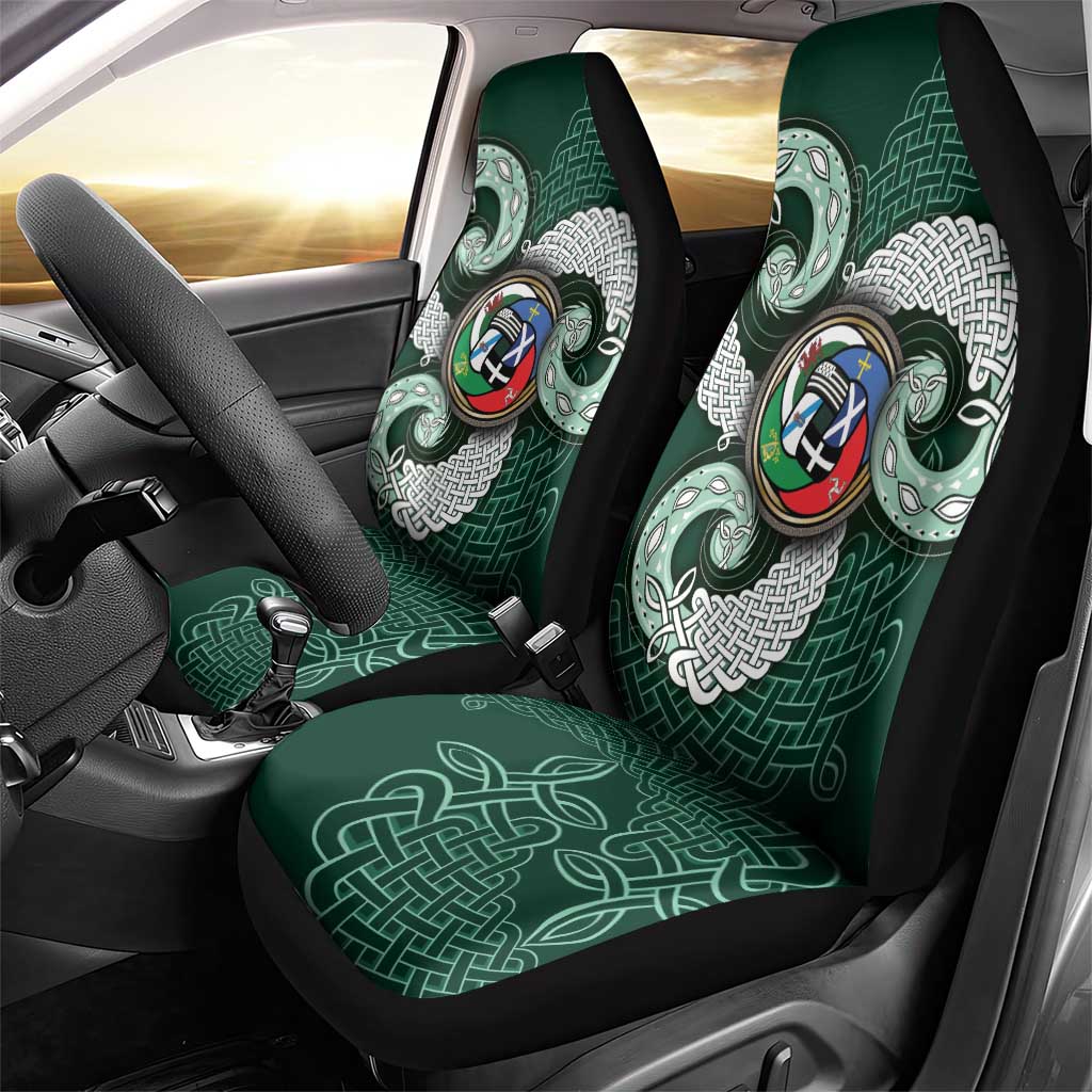Six Celtic Countries Heritage Car Seat Cover Green Celtic Knot Triskelion - Wonder Print Shop