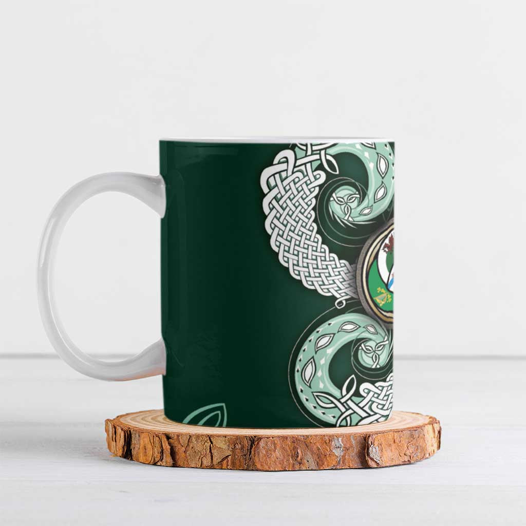 Six Celtic Countries Heritage Ceramic Mug Green Celtic Knot Triskelion - Wonder Print Shop
