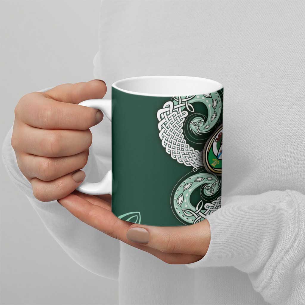 Six Celtic Countries Heritage Ceramic Mug Green Celtic Knot Triskelion - Wonder Print Shop