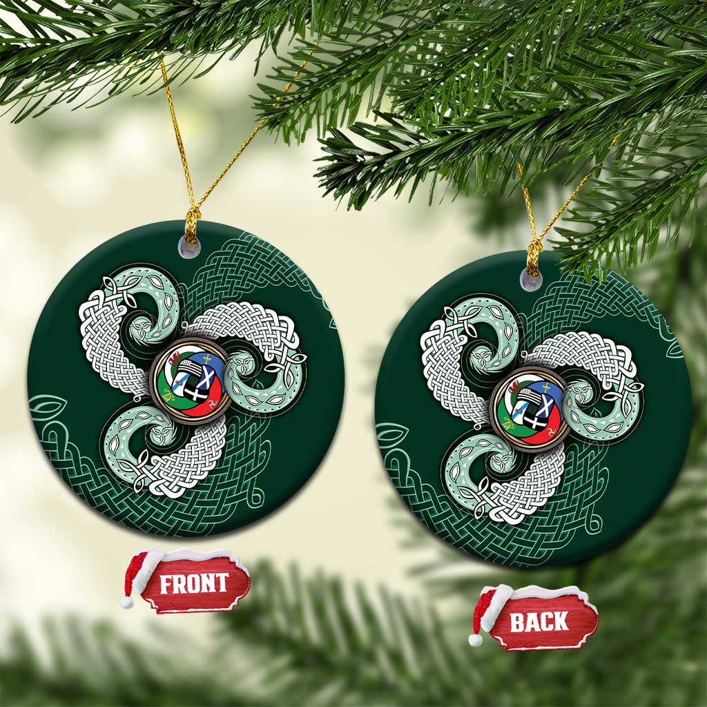 Six Celtic Countries Heritage Ceramic Ornament Green Celtic Knot Triskelion - Wonder Print Shop