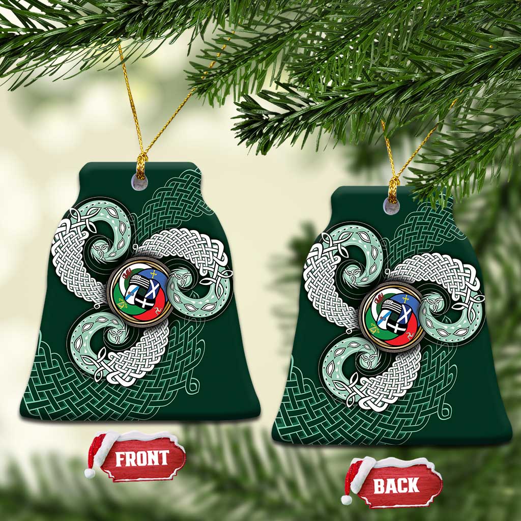 Six Celtic Countries Heritage Ceramic Ornament Green Celtic Knot Triskelion - Wonder Print Shop