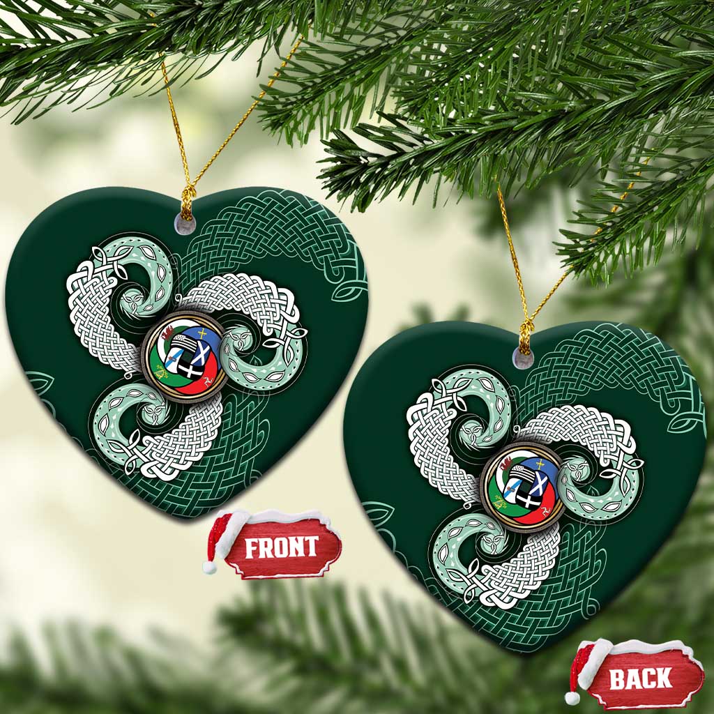 Six Celtic Countries Heritage Ceramic Ornament Green Celtic Knot Triskelion - Wonder Print Shop