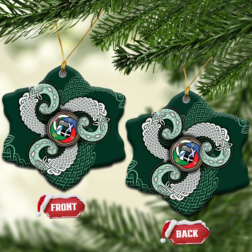 Six Celtic Countries Heritage Ceramic Ornament Green Celtic Knot Triskelion - Wonder Print Shop