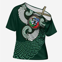 Six Celtic Countries Heritage Cross Shoulder Shirt Green Celtic Knot Triskelion - Wonder Print Shop