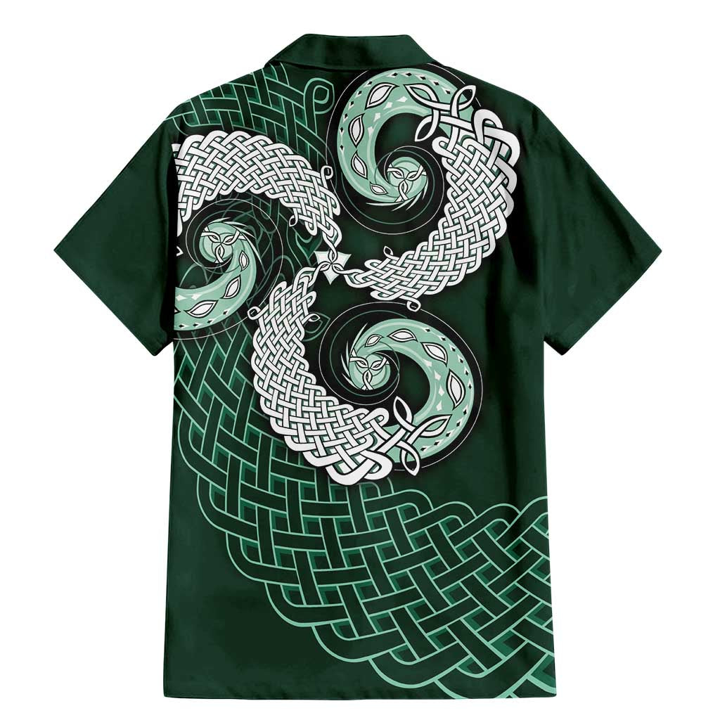 Six Celtic Countries Heritage Family Matching Mermaid Dress and Hawaiian Shirt Green Celtic Knot Triskelion - Wonder Print Shop