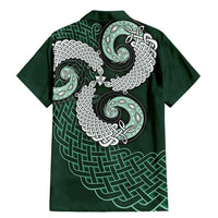 Six Celtic Countries Heritage Family Matching Mermaid Dress and Hawaiian Shirt Green Celtic Knot Triskelion - Wonder Print Shop