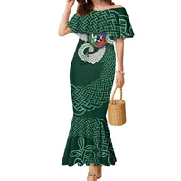 Six Celtic Countries Heritage Family Matching Mermaid Dress and Hawaiian Shirt Green Celtic Knot Triskelion - Wonder Print Shop