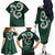 Six Celtic Countries Heritage Family Matching Off The Shoulder Long Sleeve Dress and Hawaiian Shirt Green Celtic Knot Triskelion - Wonder Print Shop