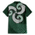 Six Celtic Countries Heritage Family Matching Off The Shoulder Long Sleeve Dress and Hawaiian Shirt Green Celtic Knot Triskelion - Wonder Print Shop