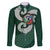 Six Celtic Countries Heritage Family Matching Off The Shoulder Long Sleeve Dress and Hawaiian Shirt Green Celtic Knot Triskelion - Wonder Print Shop