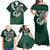 Six Celtic Countries Heritage Family Matching Off Shoulder Maxi Dress and Hawaiian Shirt Green Celtic Knot Triskelion - Wonder Print Shop