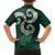 Six Celtic Countries Heritage Family Matching Off Shoulder Short Dress and Hawaiian Shirt Green Celtic Knot Triskelion - Wonder Print Shop
