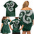 Six Celtic Countries Heritage Family Matching Off Shoulder Short Dress and Hawaiian Shirt Green Celtic Knot Triskelion - Wonder Print Shop