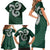 Six Celtic Countries Heritage Family Matching Short Sleeve Bodycon Dress and Hawaiian Shirt Green Celtic Knot Triskelion - Wonder Print Shop