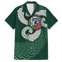 Six Celtic Countries Heritage Family Matching Summer Maxi Dress and Hawaiian Shirt Green Celtic Knot Triskelion - Wonder Print Shop
