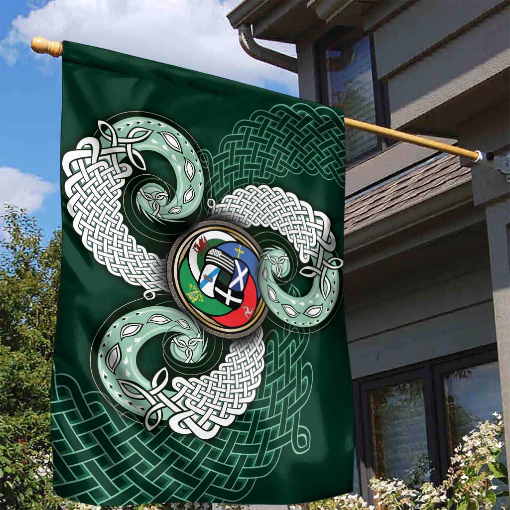 Six Celtic Countries Heritage Garden Flag Green Celtic Knot Triskelion - Wonder Print Shop