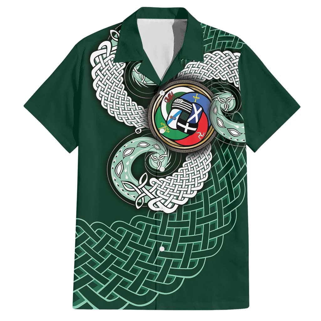 Six Celtic Countries Heritage Hawaiian Shirt Green Celtic Knot Triskelion - Wonder Print Shop