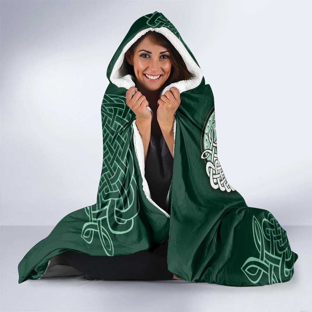 Six Celtic Countries Heritage Hooded Blanket Green Celtic Knot Triskelion - Wonder Print Shop