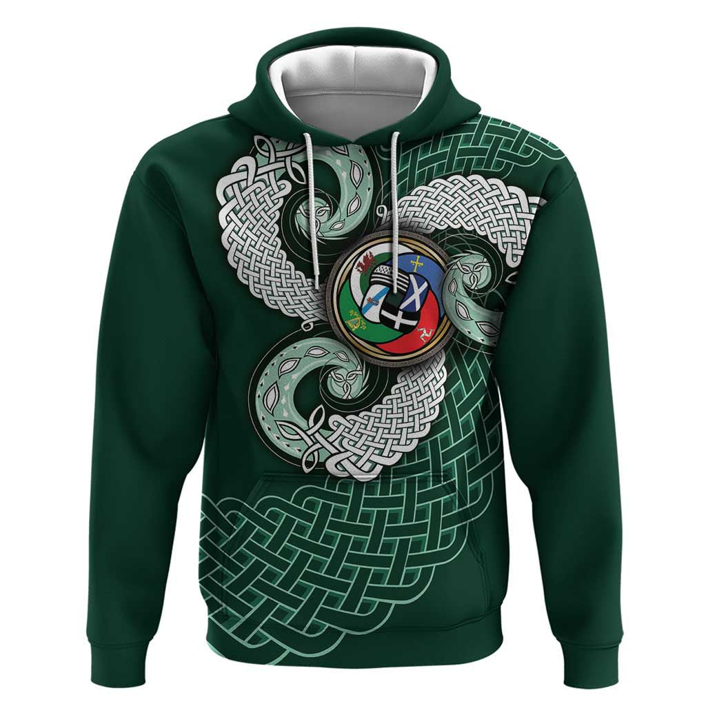 Six Celtic Countries Heritage Hoodie Green Celtic Knot Triskelion - Wonder Print Shop