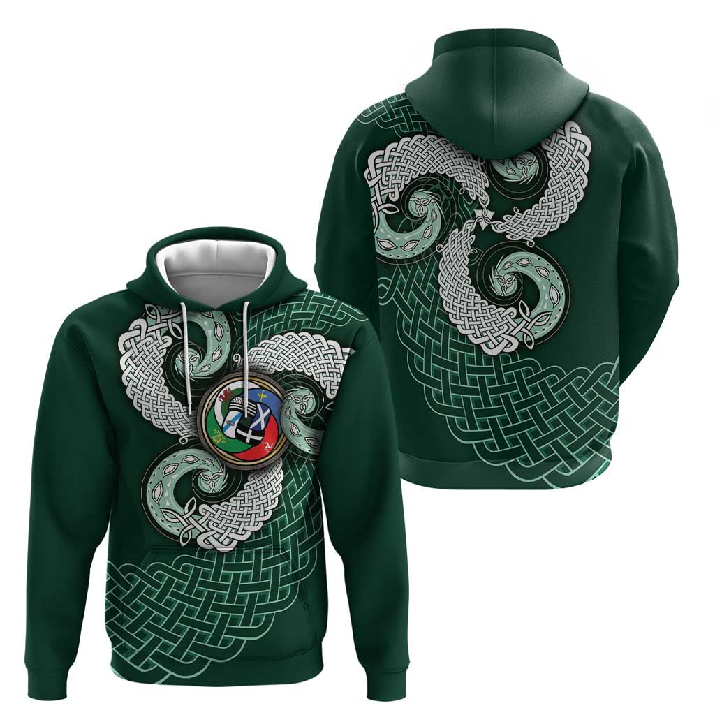 Six Celtic Countries Heritage Hoodie Green Celtic Knot Triskelion - Wonder Print Shop