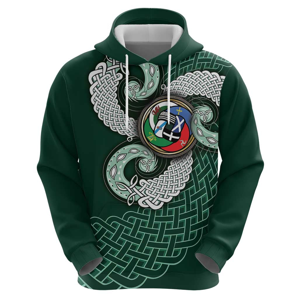 Six Celtic Countries Heritage Hoodie Green Celtic Knot Triskelion - Wonder Print Shop
