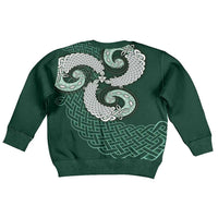 Six Celtic Countries Heritage Kid Ugly Christmas Sweater Green Celtic Knot Triskelion - Wonder Print Shop