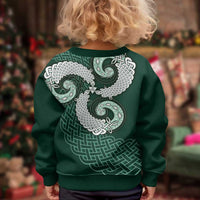 Six Celtic Countries Heritage Kid Ugly Christmas Sweater Green Celtic Knot Triskelion - Wonder Print Shop