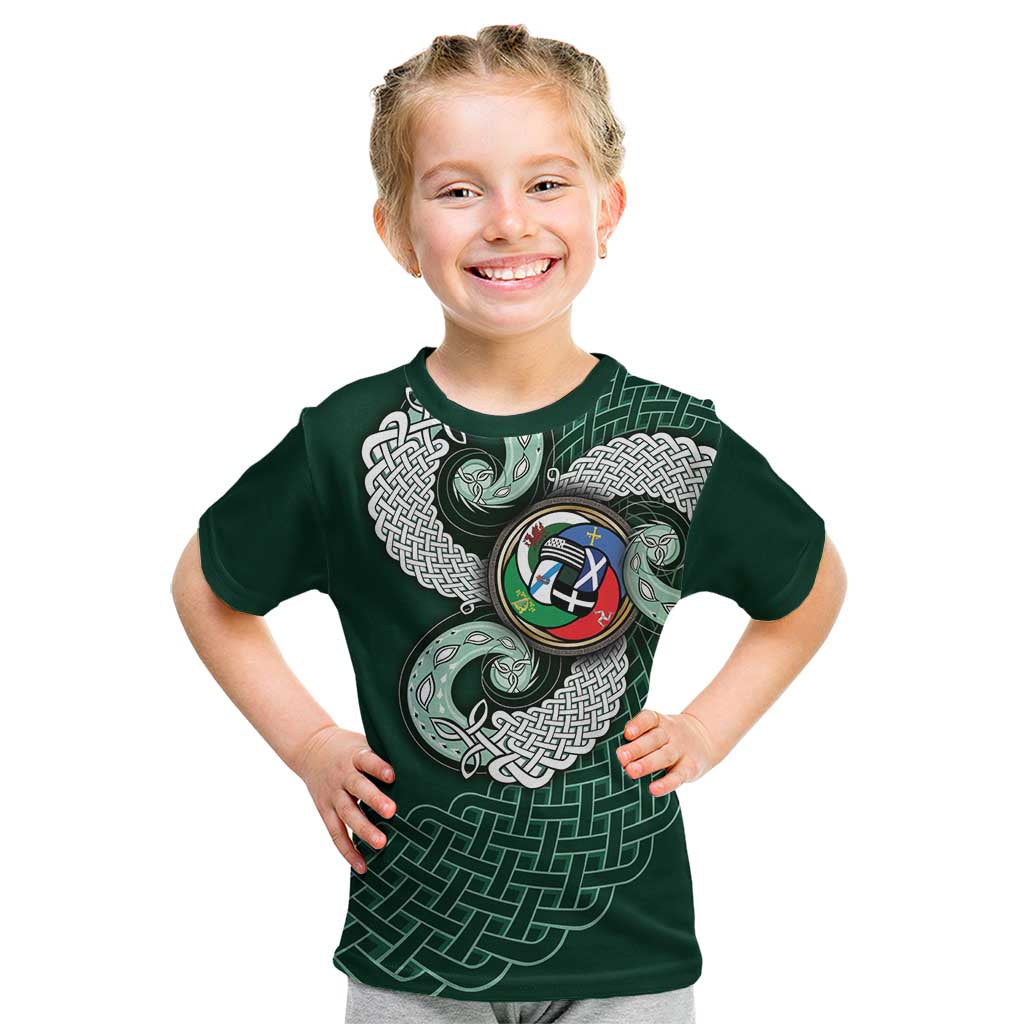 Six Celtic Countries Heritage Kid T Shirt Green Celtic Knot Triskelion - Wonder Print Shop