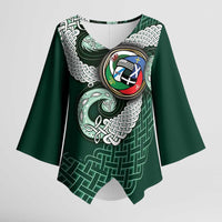 Six Celtic Countries Heritage Kimono Sleeve Blouse Green Celtic Knot Triskelion - Wonder Print Shop