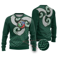 Six Celtic Countries Heritage Ugly Christmas Sweater Green Celtic Knot Triskelion - Wonder Print Shop