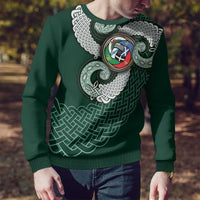 Six Celtic Countries Heritage Ugly Christmas Sweater Green Celtic Knot Triskelion - Wonder Print Shop