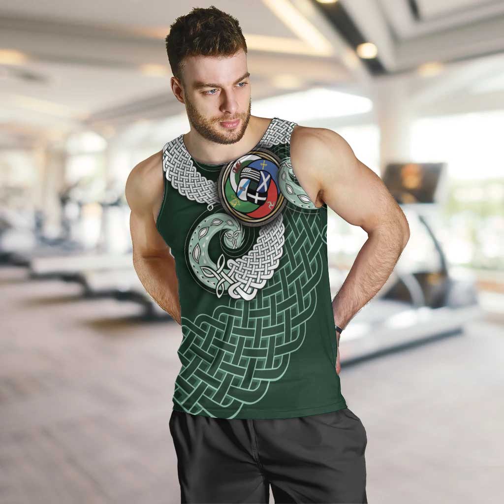 Six Celtic Countries Heritage Men Tank Top Green Celtic Knot Triskelion - Wonder Print Shop