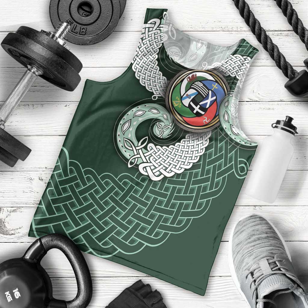 Six Celtic Countries Heritage Men Tank Top Green Celtic Knot Triskelion - Wonder Print Shop