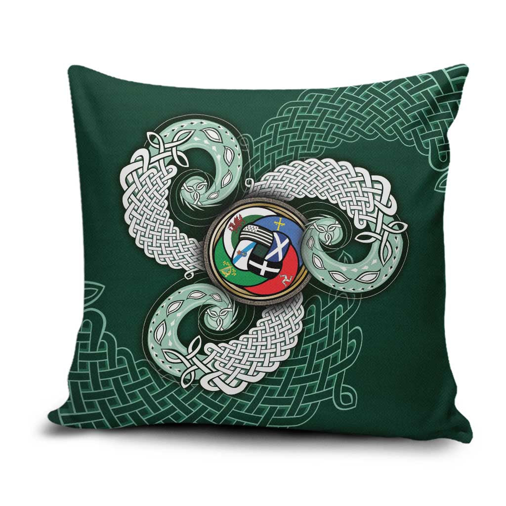 Six Celtic Countries Heritage Pillow Cover Green Celtic Knot Triskelion - Wonder Print Shop