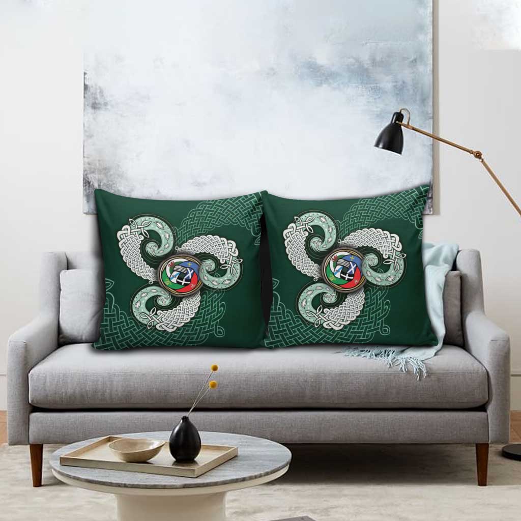 Six Celtic Countries Heritage Pillow Cover Green Celtic Knot Triskelion - Wonder Print Shop