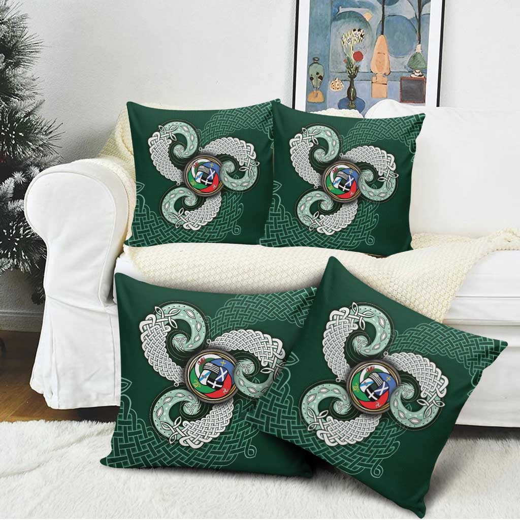 Six Celtic Countries Heritage Pillow Cover Green Celtic Knot Triskelion - Wonder Print Shop