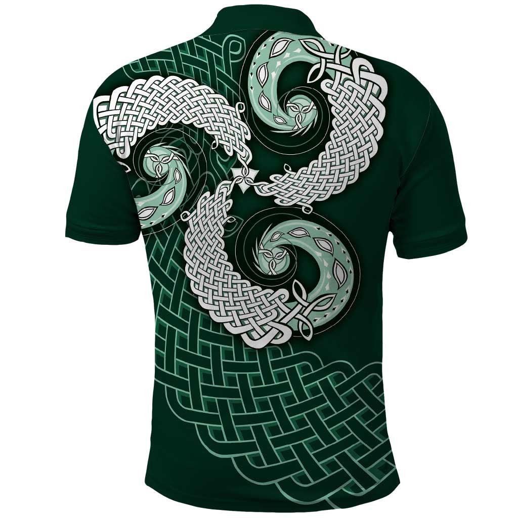 Six Celtic Countries Heritage Polo Shirt Green Celtic Knot Triskelion - Wonder Print Shop