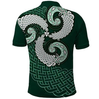 Six Celtic Countries Heritage Polo Shirt Green Celtic Knot Triskelion - Wonder Print Shop