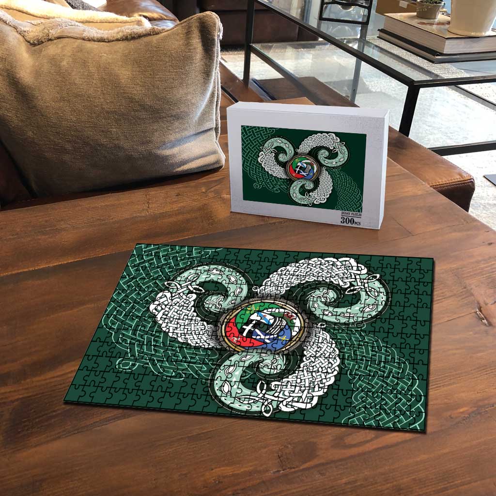 Six Celtic Countries Heritage Puzzle Green Celtic Knot Triskelion - Wonder Print Shop