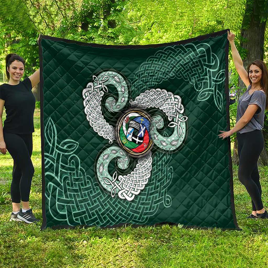 Six Celtic Countries Heritage Quilt Green Celtic Knot Triskelion - Wonder Print Shop