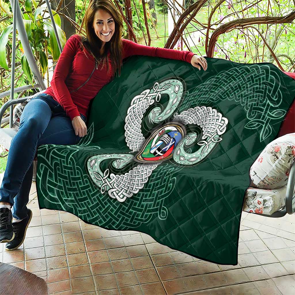 Six Celtic Countries Heritage Quilt Green Celtic Knot Triskelion - Wonder Print Shop