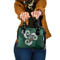 Six Celtic Countries Heritage Shoulder Handbag Green Celtic Knot Triskelion - Wonder Print Shop