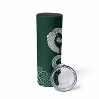 Six Celtic Countries Heritage Skinny Tumbler Green Celtic Knot Triskelion - Wonder Print Shop